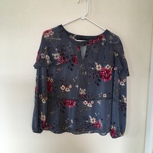 Floral Keyhole Top